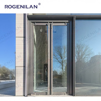 Porte à double battant sur mesure en aluminium avec triple vitrage Rogenilan pour devanture de magasin en Chine
