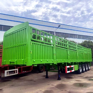 Stake Semi-<b>Trailer</b> 3 Axle 12R22.5 Tires 5-10 Ton Payload Steel Construction 9.5x2.5x3.5m Animal Transport Cargo Fence <b>Trailer</b> - Product Image 4
