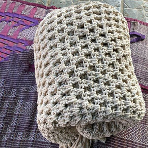 Accesorios para paraguas, borlas de ganchillo, macramé, sombrilla de playa hecha a mano, dosel de hilo beige para paraguas, novedad - Product Image 4