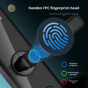 Lector <span class=keywords><strong>de</strong></span> tarjetas <span class=keywords><strong>de</strong></span> huella dactilar con bloqueo inteligente antirrobo semiautomático abierto con una <span class=keywords><strong>mano</strong></span> para entrada <span class=keywords><strong>de</strong></span> <span class=keywords><strong>madera</strong></span> WIFI casa <span class=keywords><strong>de</strong></span> alquiler electrónica - Product Image 2