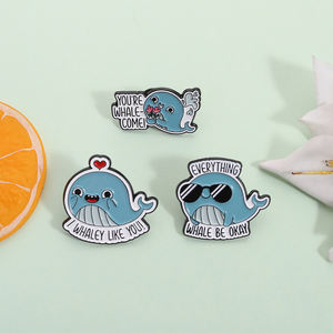 I Whaley Like You Funny Whale Pun Enamel Pin Everything Whale Be Okay You're Whalecomeブローチラペルバッジジュエリーギフト - Product Image 2