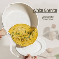 Ensemble de 14 ustensiles de cuisine classiques en aluminium antiadhésif effet granit blanc, sans PFOS ni PFOA, compatibles four et lave-vaisselle, durables, à fond induction, pour la maison
