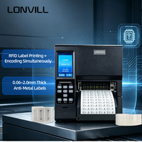 Impresoras RFID LONVILL Multi-idioma ZPL EPL TSPL, Impresora Térmica Industrial con Cortador Opcional para Etiquetas Anti-metal Flexibles