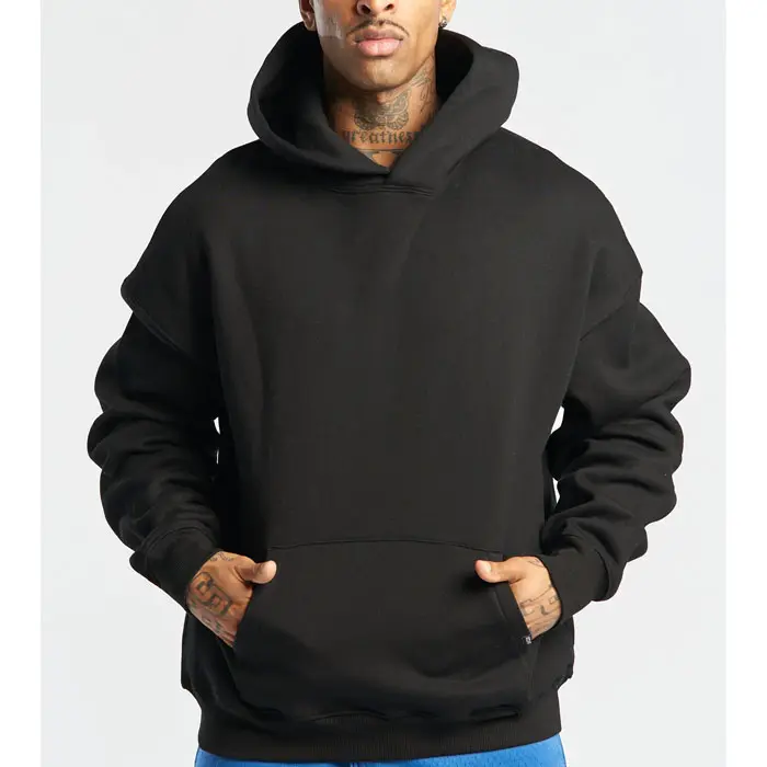 Homens de alta qualidade vários coloridos Oversized Heavyweight Preto Hoodies quentes