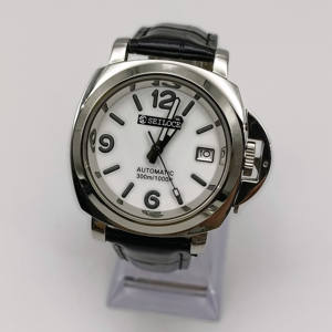 High Quality NH35 Men's SEILOCE Brand Mechanical Wristwatches 5BAR Water-Resistant Business Style <b>Leather</b> and Rubber Band - Product Image 1