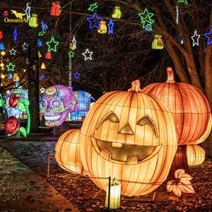 Arte Colorido Linterna Tema de Halloween Linterna Entrada al aire libre Decoración Calabaza Linterna - Product Image 4