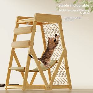 Structure d'escalade en bois massif pour chat, nouvelle griffoire auto-escaladante, filet à griffer, jouet pour chat - Product Image 2