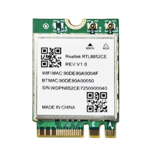 RTL8852 WiFi 6E AXE5400 Tri-Band Wifi Module with BT5.3 for Laptop M.2 Type PCI Express High Speed 5400Mbps Wifi Network Card