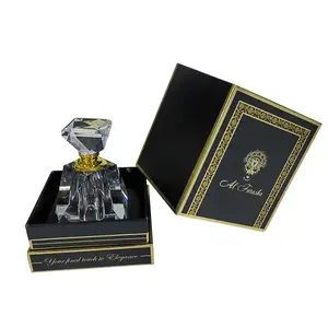 Kotak kemasan parfum mewah kustom dasar hitam dan tutup kotak kemasan parfum untuk 10ml 15ml botol parfum