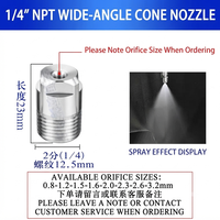 Nosel Semprot Kerucut Penuh Baja Tahan Karat 1/4HH-14W untuk Mesin Pencuci Industri & Mesin Pengolahan Makanan