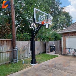 Cerceau de <span class=keywords><strong>basket</strong></span>-ball extérieur à hauteur réglable avec panneau en verre trempé et <span class=keywords><strong>filet</strong></span> pour l'école et le jeu des enfants - Product Image 2
