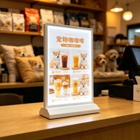Boîte à lumière LED ultra-fine pour comptoir, enseigne publicitaire lumineuse pour table, pour café, hôtel, magasin