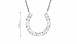 สร้อยคอรูปเกือกม้าเพชรเสน่ห์นำโชคมีสไตล์ประดับเพชรธรรมชาติสำหรับผู้หญิงเครื่องประดับประณีตสำหรับชุดลำลองเป็นชั้นๆ - Product Image 2