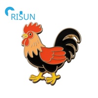 Insigne en métal émaillé Broche Oiseau Animal de ferme Coq de poulet personnalisé Épinglettes de revers