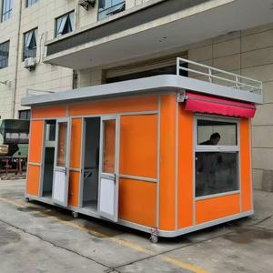 Kiosque alimentaire mobile 4,8 m en acier inoxydable, boîte carrée, utilisation extérieure, chariot de nourriture de rue commercial - Product Image 4