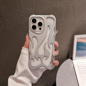 Tự làm ngọn lửa mô hình 3D kết cấu làm mát siêu mỏng TPU + PC trường hợp điện thoại cho 17 Pro Max 16 15 14 11 với bảo vệ 360 & Chống sốc - Product Image 6