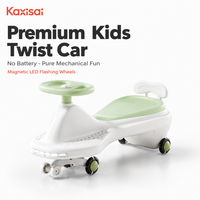 Mobil Putar Anak Usia 1-5 Tahun Tanpa Baterai Tanpa Pedal, Skuter Goyang Bayi Mekanik Murni, Roda LED Magnetik Senyap, Mainan Tunggang