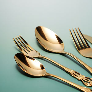畅销皇家20件套4人定制镀金餐具婚礼餐饮活动餐具套装 - Product Image 5