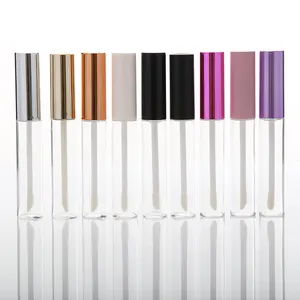 Tubo de brilho labial vazio transparente de plástico recipiente 8ml de batom cosmético bonito exclusivo para impressão de tela ES colorido 1000pcs ESM-202