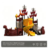 Aire de jeux pour enfants, grand toboggan, série bateau pirate, équipement de divertissement extérieur pour enfants