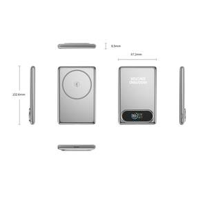 Banque d'alimentation sans fil magnétique LX27 L ultra-mince en alliage d'aluminium avec écran TFT, charge rapide sans fil 15W et filaire 20W - Product Image 1