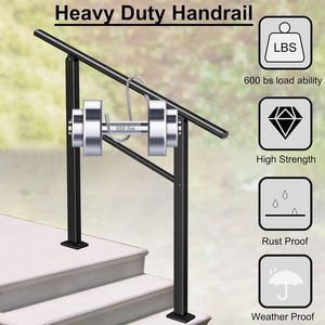 Ngoài trời lan can 1 để 5 bước wrought sắt kim loại tay đường sắt có thể điều chỉnh hiên Kit lan can lan can khung cầu thang tay vịn - Product Image 6