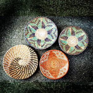 Paniers muraux ronds en corde de bambou tressée à la main, style Art Déco, assiettes décoratives, accessoires artisanaux multifonctionnels - Product Image 1