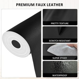 Fournisseur chinois de <span class=keywords><strong>cuir</strong></span> noir auto-adhésif en PVC de taille personnalisée, réparation durable résistante à l'abrasion pour canapé et chaise - Product Image 4