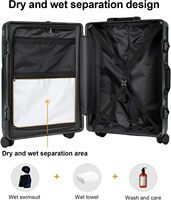 Ensemble de 3 valises sans fermeture éclair, housse en nylon anti-rayures, cadre en aluminium pour les voyages, valises à roulettes 20/24/28 pouces