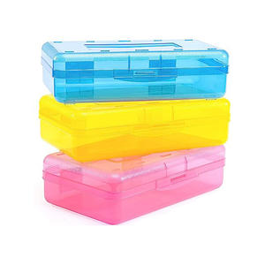 Stationery Colour Plastic Pencil Pen Case <b>Clear</b> School Kids Children Custom Printing Pencil <b>Box</b> - Product Image 2