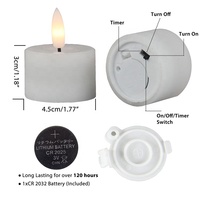 Ensemble de 4 bougies chauffe-plat électriques à LED sans flamme, en cire véritable blanche, avec flamme réelle 3D, pour décoration intérieure