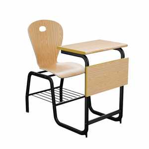 Conjunto de escritorio y silla escolar Lin Ying de madera, estilo moderno minimalista para uso en el aula. - Product Image 2