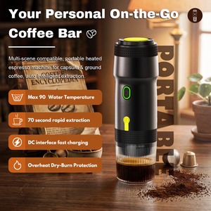 เครื่องชงกาแฟเอสเพรสโซแบบพกพาไฟฟ้าจากโรงงานโดยตรง สำหรับการเดินทาง แคมป์ปิ้ง เดินป่า ตกปลา สำนักงาน และการเดินทางเพื่อธุรกิจ - Product Image 5