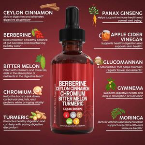 Tersedia Ceylon Cinnamon Berberine Drops ALL in ONE Ekstrak Bitter Melon Kromium Kunyit Cairan Tetes - Product Image 4