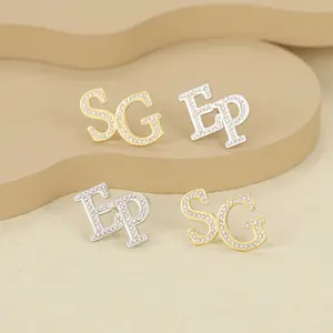 Custom Initial Earrings For Women Personalized Hypoallergenic 18k Gold Fashion Jewelry