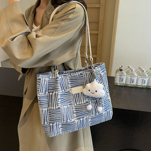 2026 New Fashion Canvas Tote <b>Bag</b> Women's Large Capacity Zipper Closure Shoulder <b>Bag</b> Casual Niche <b>Work</b> Handbag - Product Image 6
