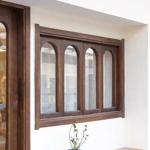 Cadre de fenêtre en bois massif couleur noyer, à charnières, résistant à l'eau, pour usage intérieur et extérieur - Product Image 4