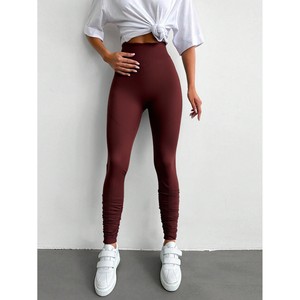 Leggings sportivi Slim Fit a vita alta da donna pantaloni sportivi comodi con Design speciale punta in tinta unita Leggings Fitness Yoga - Product Image 6