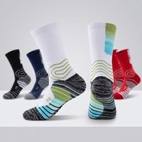 Chaussettes de sport pour hommes, épaisses et rembourrées, de qualité supérieure, pour le basketball, blanches