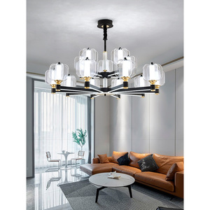 Lustre de style nordique minimaliste moderne pour villas de luxe, technologie intelligente prise en charge, luminaires suspendus élégants et grandioses pour le salon - Product Image 4