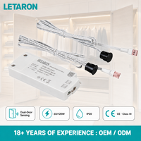 Interrupteur à capteur de contrôle double porte DC12V 24V 60W 120W, intensité variable, CCT réglable, fonction anti-buée pour éclairage LED d'armoire et de placard