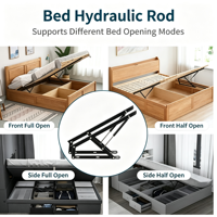 Mécanisme de levage de lit lisse à vérin hydraulique, ressort à gaz pour meubles, traité anti-rouille, pour chambre à coucher
