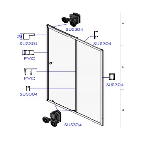 <span class=keywords><strong>Cabine</strong></span> <span class=keywords><strong>de</strong></span> <span class=keywords><strong>douche</strong></span> rectangulaire <span class=keywords><strong>de</strong></span> luxe moderne pour salle <span class=keywords><strong>de</strong></span> bain, cadre en SUS304, porte coulissante en verre trempé <span class=keywords><strong>de</strong></span> 8 mm pour utilisation hôtelière - Product Image 6