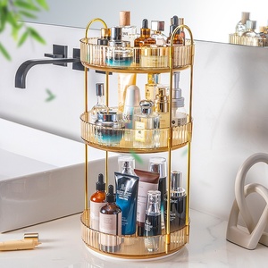 Organizador de maquillaje de belleza cosmética, caja de almacenamiento de cosméticos, estante de almacenamiento giratorio, organizador de tocador transparente - Product Image 1