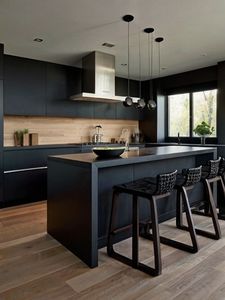 <span class=keywords><strong>Cuisine</strong></span> moderne simple Prima, armoires de <span class=keywords><strong>cuisine</strong></span> en forme de U, noir mat, plan de travail blanc, design personnalisé, décoration - Product Image 5
