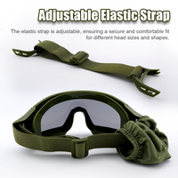 Lunettes tactiques d'airsoft, lunettes de sécurité balistiques pour le tir et la chasse avec 3 lentilles interchangeables