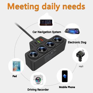 <span class=keywords><strong>Chargeur</strong></span> de voiture intelligent 120W à branchement USB pour allume-cigare, charge rapide pour iPad et iPhone 15 Pro Max D25 (vente en gros) - Product Image 4