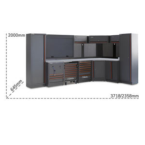 Muebles de taller Beta C45PRO 2,0 GX 3718/2358x645x2000mm con tapa de acero y carretes - Product Image 2