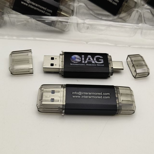 Type c USB2.0 32GB 64GB Flash Drive (Dual Interface for Android/Phone/Tablet/Computer/Notebook/MacBook OTG) Metal Silver 1-Year