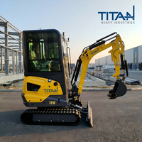 Mini-excavatrice industrielle TITAN 1,8 tonne TE18 pour moteur, capacité de la benne de 0,03 m³, norme CE EPA, excavatrice compacte sur chenilles